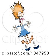Royalty Free RF Clip Art Illustration Of A Cartoon Shocked Woman by toonaday