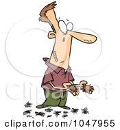 Royalty Free RF Clip Art Illustration Of A Cartoon Man With Patches Of Hair by toonaday