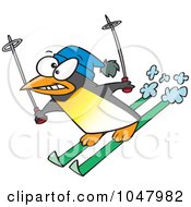 Poster, Art Print Of Cartoon Ski Penguin