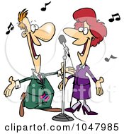 Poster, Art Print Of Cartoon Couple Singing