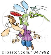 Royalty Free RF Clip Art Illustration Of A Cartoon Skeeter Stealing A Man by toonaday