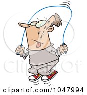 Royalty Free RF Clip Art Illustration Of A Cartoon Guy Skipping Rope