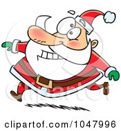 Poster, Art Print Of Cartoon Running Santa