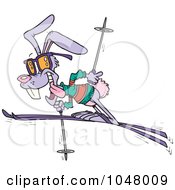 Royalty Free RF Clip Art Illustration Of A Cartoon Ski Rabbit