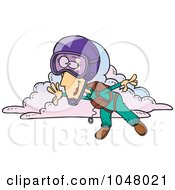 Royalty Free RF Clip Art Illustration Of A Cartoon Skydiving Woman