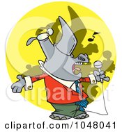 Poster, Art Print Of Cartoon Singing Rhino