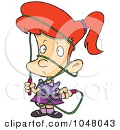 Poster, Art Print Of Cartoon Girl Tangled In A Jump Rope