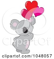 Poster, Art Print Of Valentine Koala With Heart Balloons
