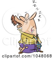 Royalty Free RF Clip Art Illustration Of A Cartoon Snoozing Businessman