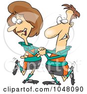 Royalty Free RF Clip Art Illustration Of A Cartoon Soccer Couple Dancing