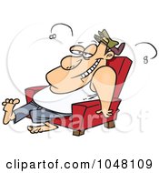 Royalty Free RF Clip Art Illustration Of A Cartoon Stinky Lazy Man by toonaday