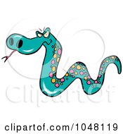 Royalty Free RF Clip Art Illustration Of A Cartoon Mad Snake