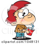 Poster, Art Print Of Cartoon Boy Drinking Soda