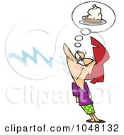 Royalty Free RF Clip Art Illustration Of A Cartoon Woman Smelling Pie by toonaday