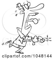 Poster, Art Print Of Cartoon Black And White Outline Design Of A Man Screaming Over A Cut