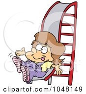 Cartoon Girl On A Slide