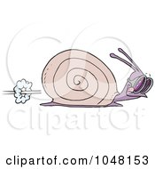 Poster, Art Print Of Cartoon Racing Snail