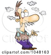 Royalty Free RF Clip Art Illustration Of A Cartoon Smoker by toonaday