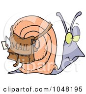 Royalty Free RF Clip Art Illustration Of A Cartoon Snail Mail by toonaday