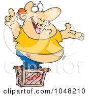 Cartoon Man Announcing On A Soap Box
