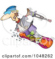 Cartoon Injured Snowboarder