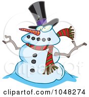 Royalty Free RF Clip Art Illustration Of A Cartoon Snowman by toonaday