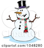 Poster, Art Print Of Cartoon Friendly Snowman