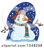 Poster, Art Print Of Cartoon Welcoming Snowman