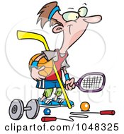 Royalty Free RF Clip Art Illustration Of A Cartoon Sporty Guy by toonaday