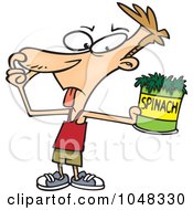 Royalty Free RF Clip Art Illustration Of A Cartoon Guy Avoiding Spinach