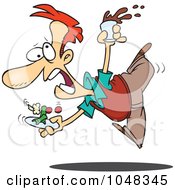 Royalty Free RF Clip Art Illustration Of A Cartoon Guy Spilling His Food