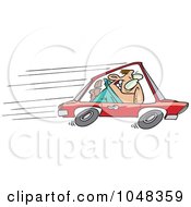 Royalty Free RF Clip Art Illustration Of A Cartoon Speeding Driver