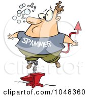 Royalty Free RF Clip Art Illustration Of A Cartoon Sinking Spammer by toonaday