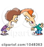 Cartoon Boy And Girl Having A Yelling Match