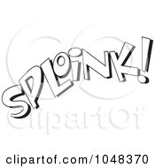 Royalty Free RF Clip Art Illustration Of A Cartoon Black And White Outline Design Of Sploink by toonaday