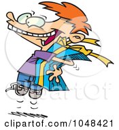 Poster, Art Print Of Cartoon Boy Squeezing A Gift