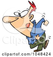 Royalty Free RF Clip Art Illustration Of A Cartoon Man Exiting Stage Right by toonaday