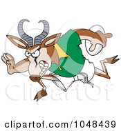Poster, Art Print Of Cartoon Rugby Antelope Springbok