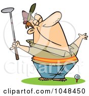 Poster, Art Print Of Cartoon Spring Golfer Smelling The Air