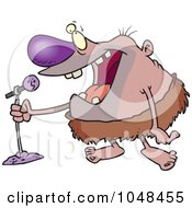 Poster, Art Print Of Cartoon Stand Up Comedian Caveman