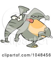 Poster, Art Print Of Cartoon Elephant Exiting Stage Left