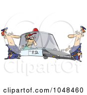 Cartoon Cops With A Robber In A Squad Car