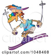 Poster, Art Print Of Cartoon Cool Skiing Guy