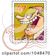 Royalty Free RF Clip Art Illustration Of A Cartoon Postmarked Stamp by toonaday