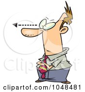 Royalty Free RF Clip Art Illustration Of A Cartoon Staring Businessman