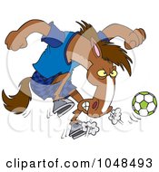 Poster, Art Print Of Cartoon Soccer Stallion