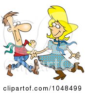 Poster, Art Print Of Cartoon Square Dancing Couple