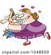 Royalty Free RF Clip Art Illustration Of A Cartoon Woman Mangling Her Main Squeeze