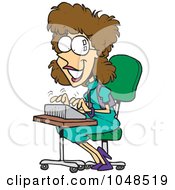 Royalty Free RF Clip Art Illustration Of A Cartoon Typing Stenographer by toonaday