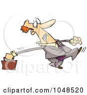 Royalty Free RF Clip Art Illustration Of A Cartoon Stretching Businessman